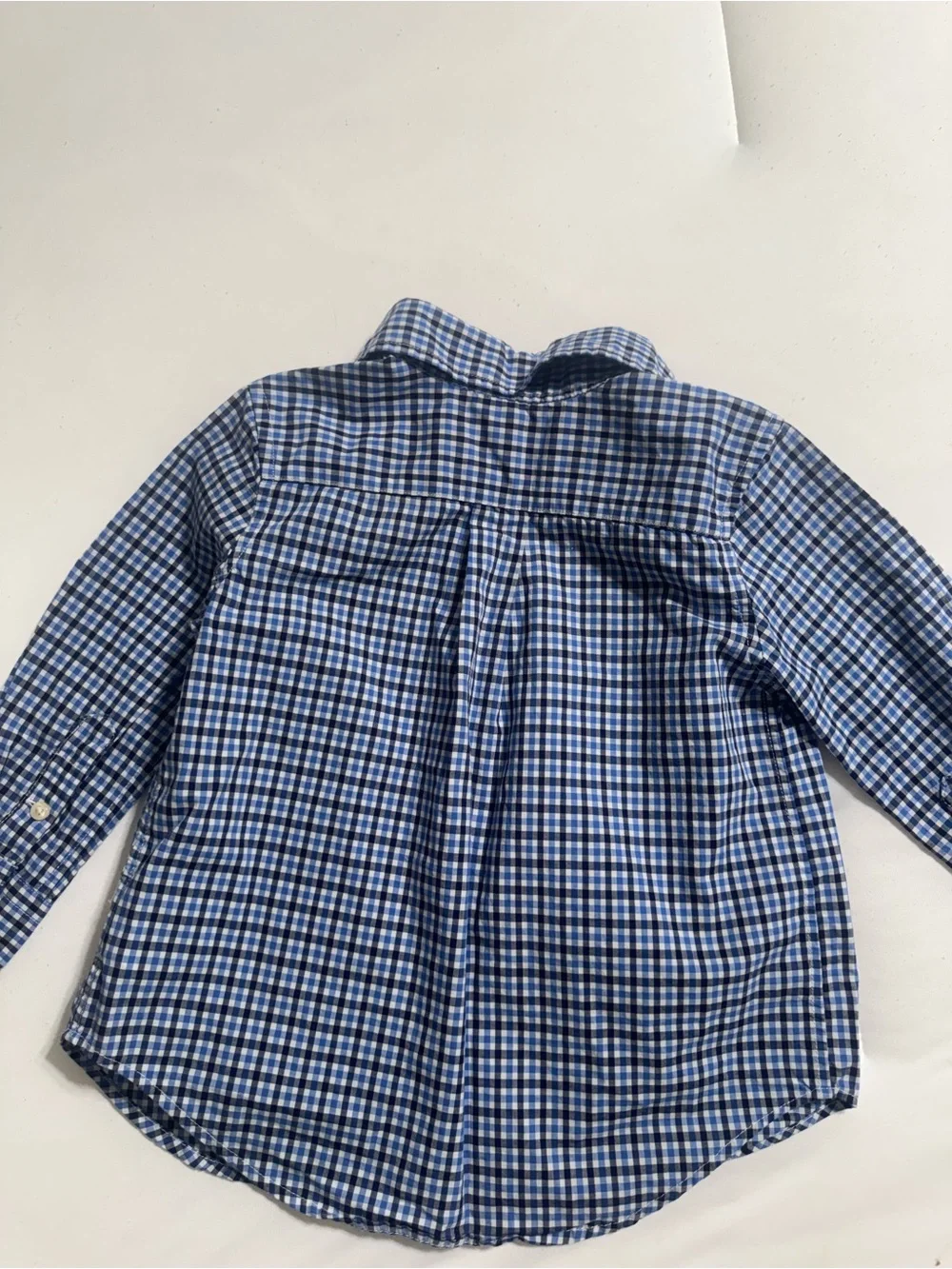 Ralph Lauren Blue and White Check Button-Down Shirt for Kids